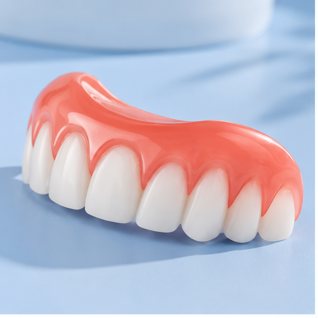 Imagine ilustrativă a fațetelor dentare, unghi diferit