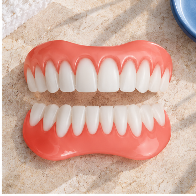 Imagine ilustrativă a fațetelor dentare, unghi diferit