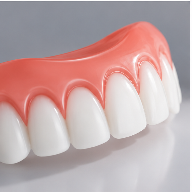 Imagine ilustrativă a fațetelor dentare, unghi diferit