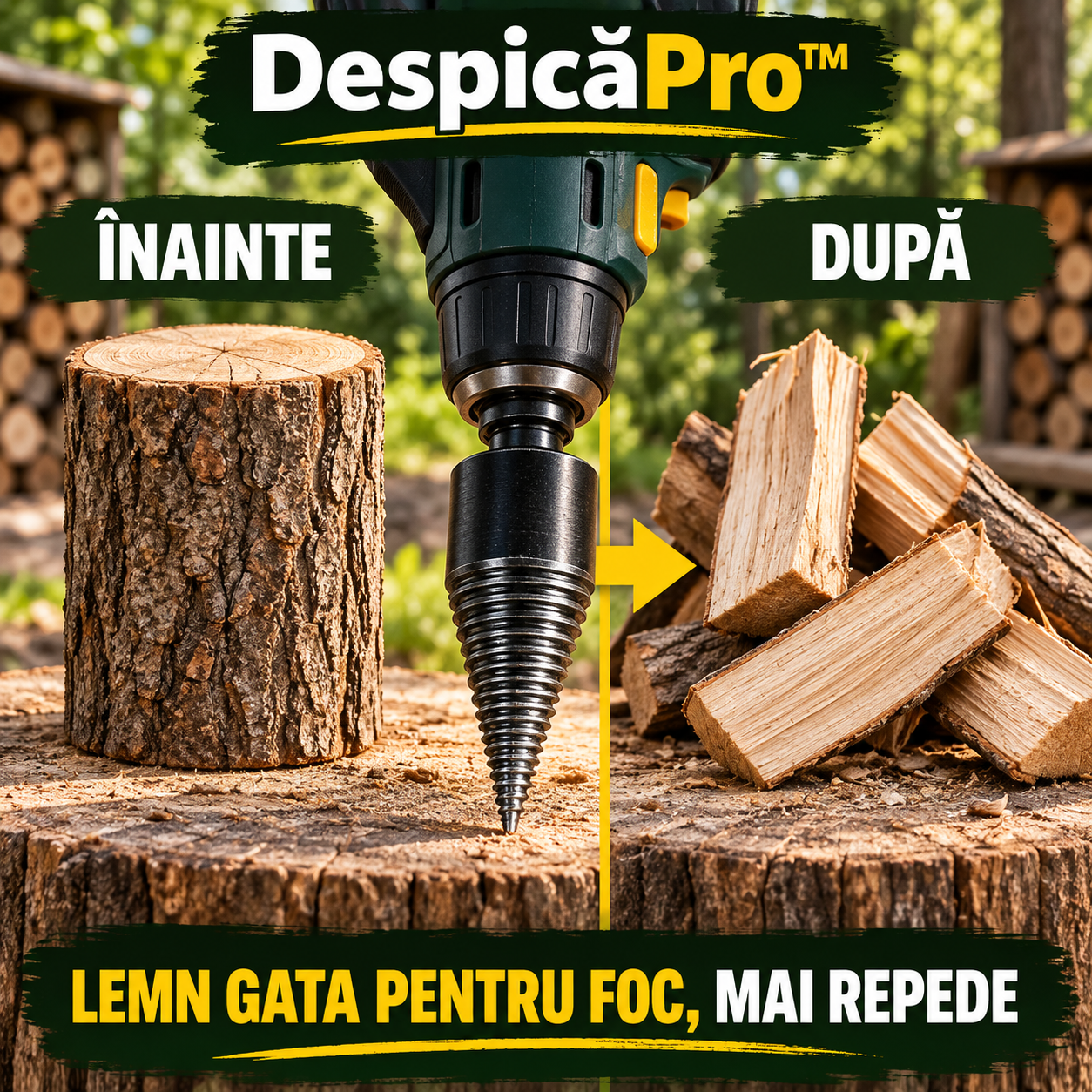 DespicăPro înainte și după despicarea lemnului